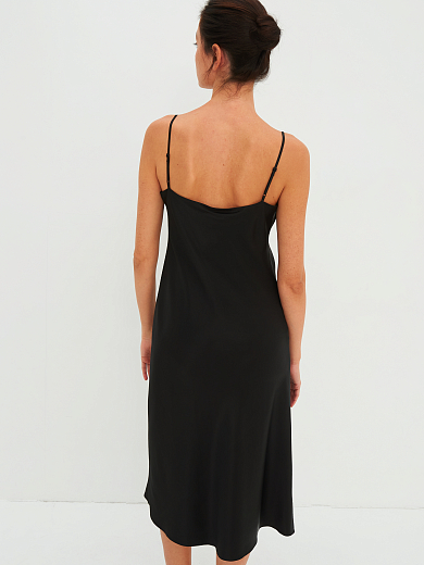 Платье комбинация (атлас) черный #2