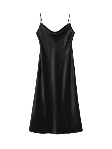 Платье комбинация (атлас) черный #5