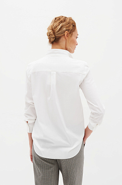 Рубашка с воротником стойка (белый) #2