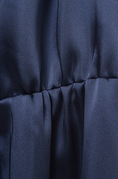 Блузка атлас темно-синий #2