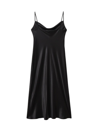 Платье комбинация (атлас) черный #6