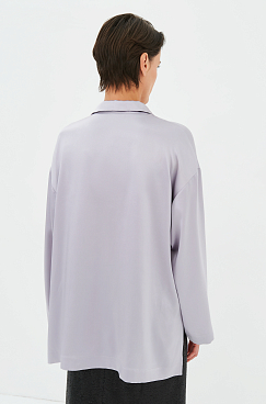 Блуза пижамная шелк светло-серый #2