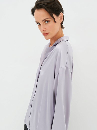 Блуза пижамная шелк светло-серый #4