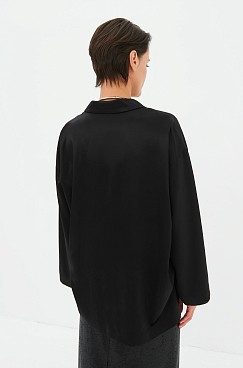 Блуза пижамная шелк черный #2