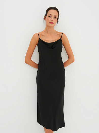 Платье комбинация (атлас) черный #3